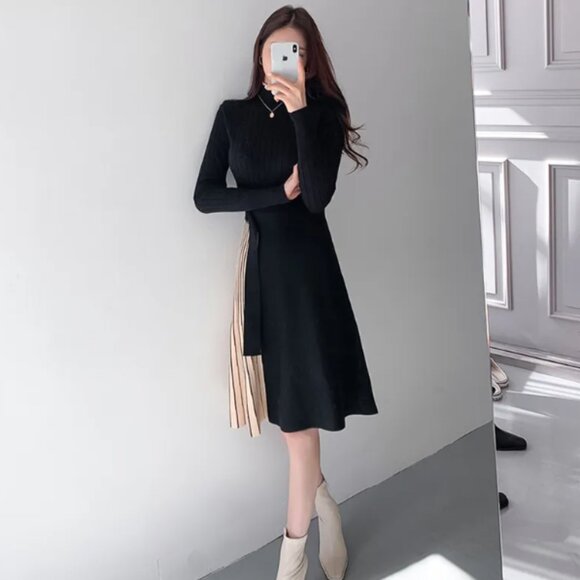 EUC Dalia MacPhee Colorblock Ribbed Sweater Midi Dress Size XL - Picture 3 of 10